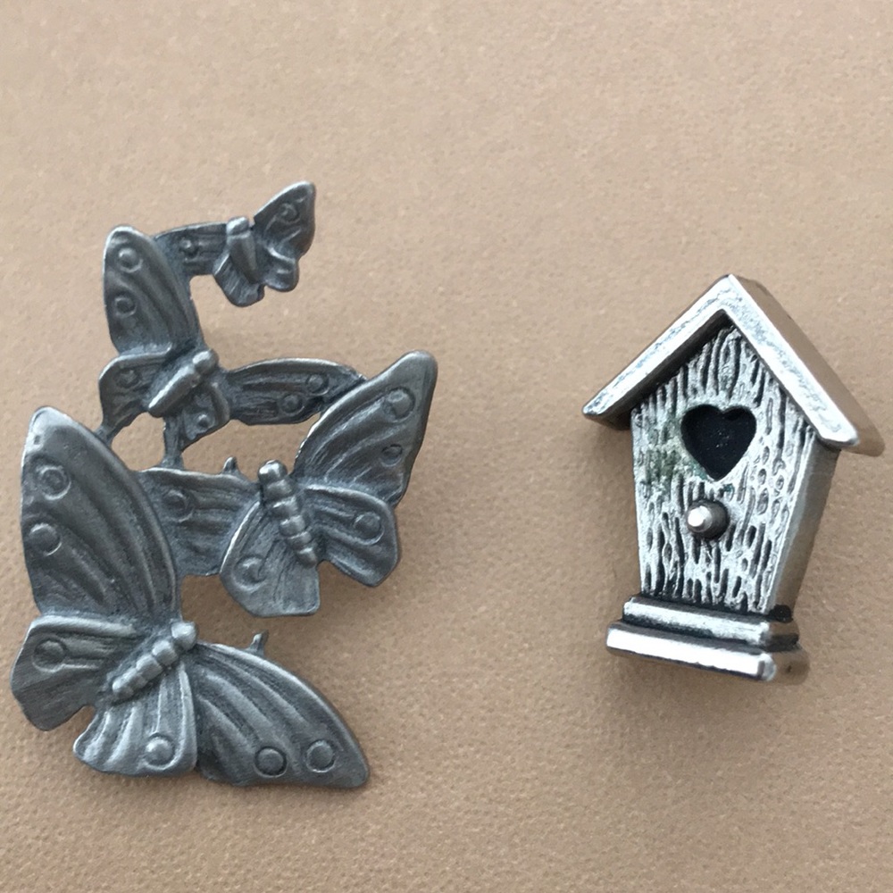 LINDSAY CLAIRE DESIGNS butterfly lcd pins pewter